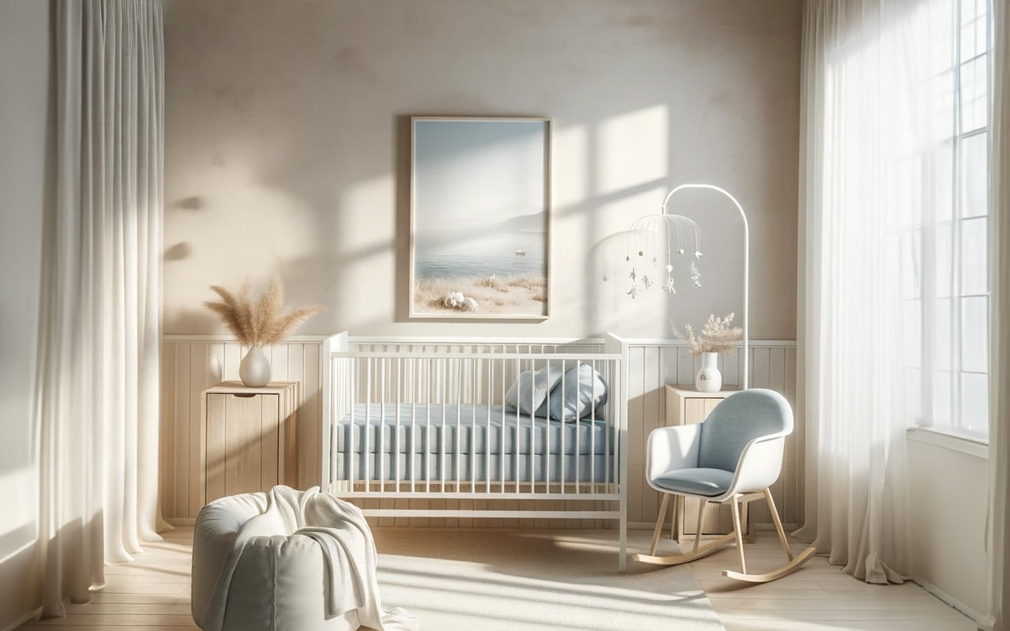 Babykamer met strand thema