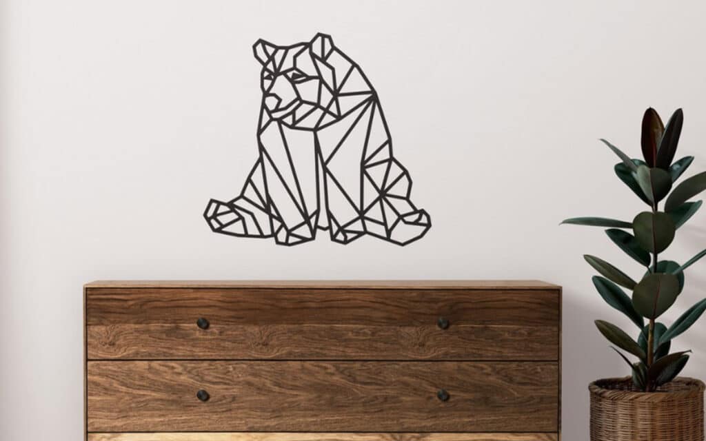 Geometrische wanddecoratie hout