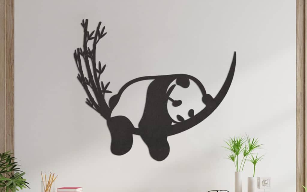 Houten muurdecoratie panda