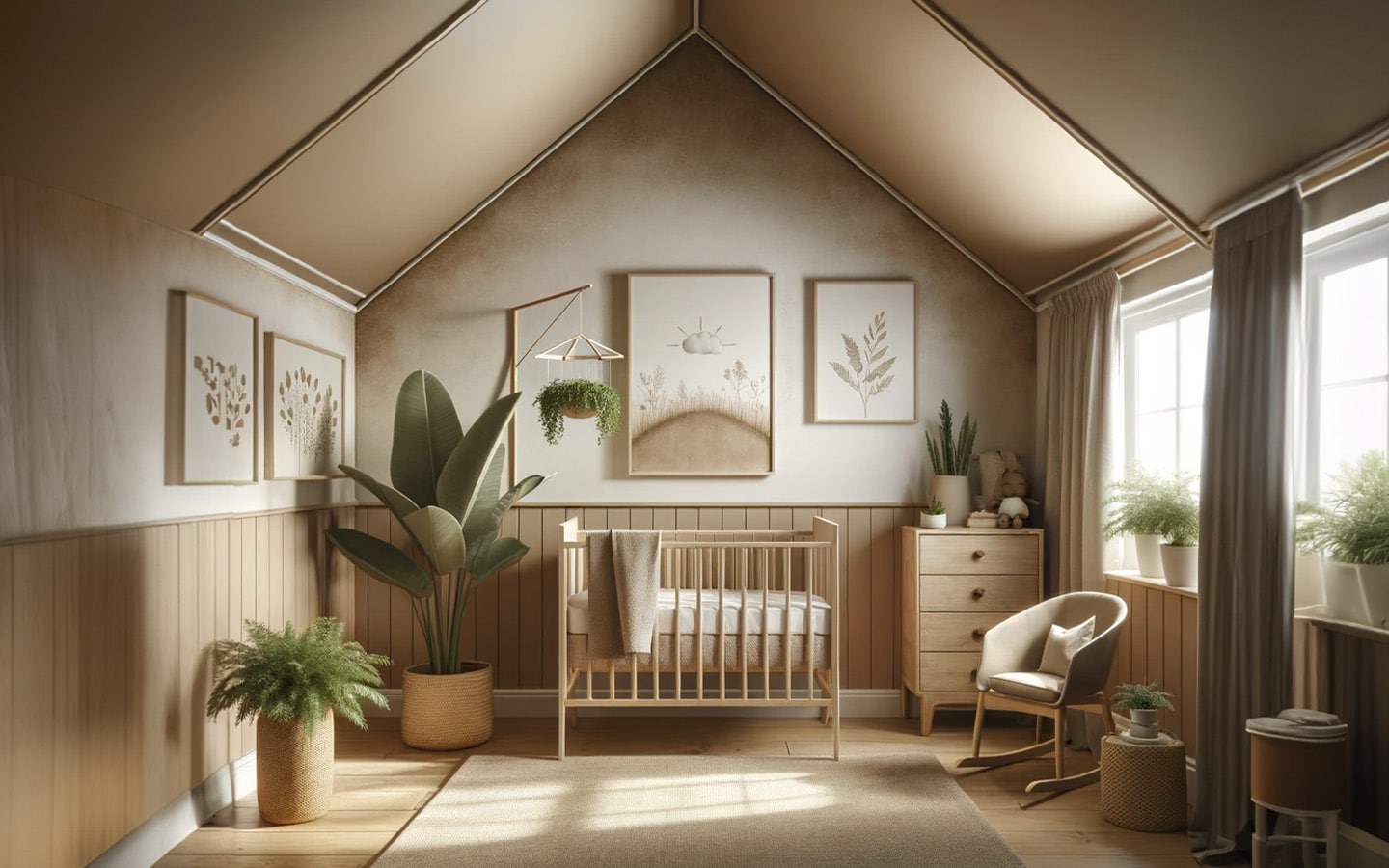 Kamer voor baby met aarde tonen