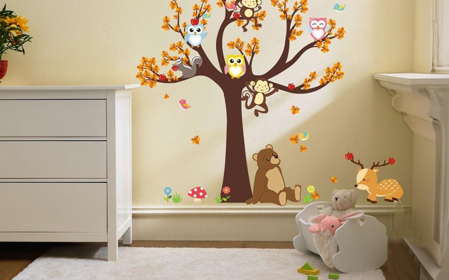 Babykamer met bosdieren