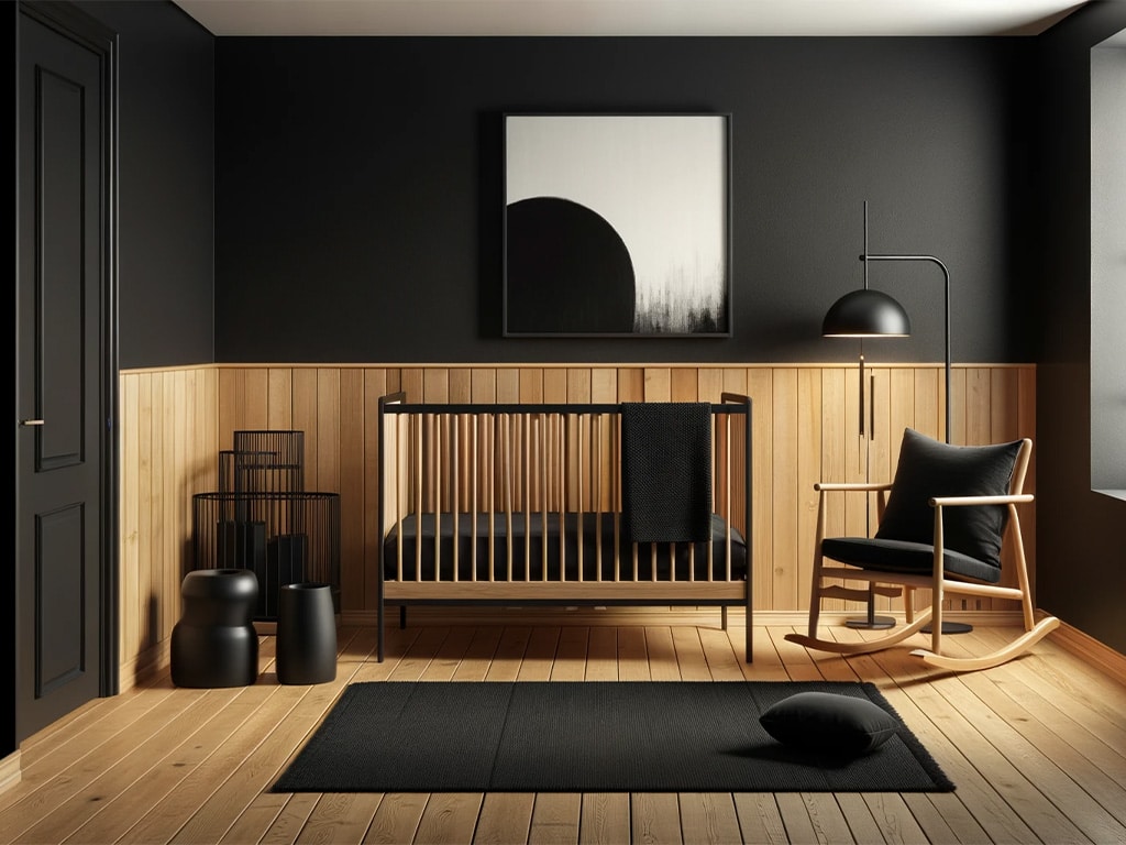 Zwarte babykamer inspiratie