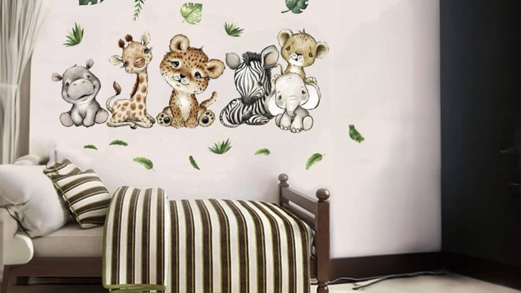 Schattige-jungle-dieren-kinderkamer