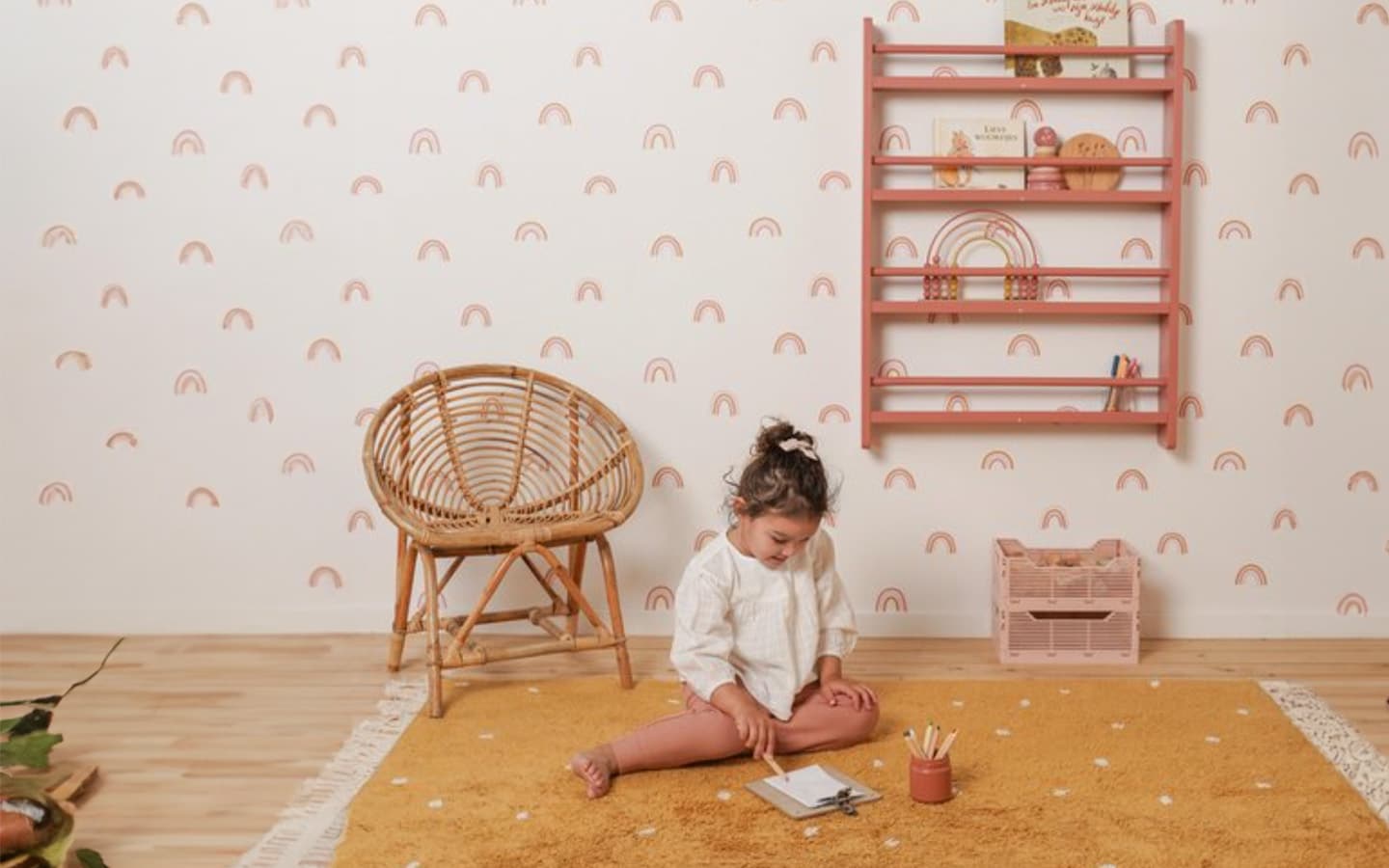 Babykamer behang idee neutraal