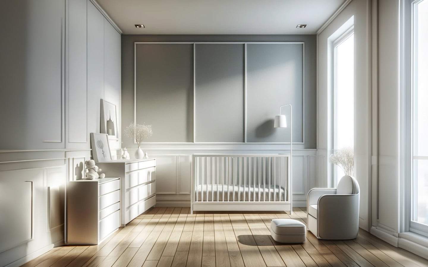 Babykamer met hoogglans wit