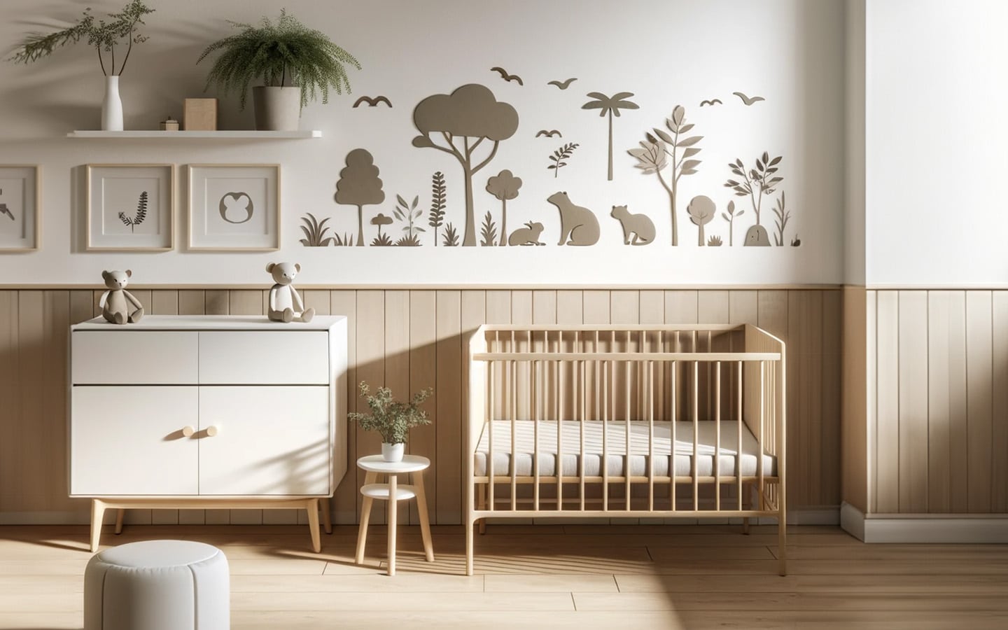 Zachte jungle thema kamer baby