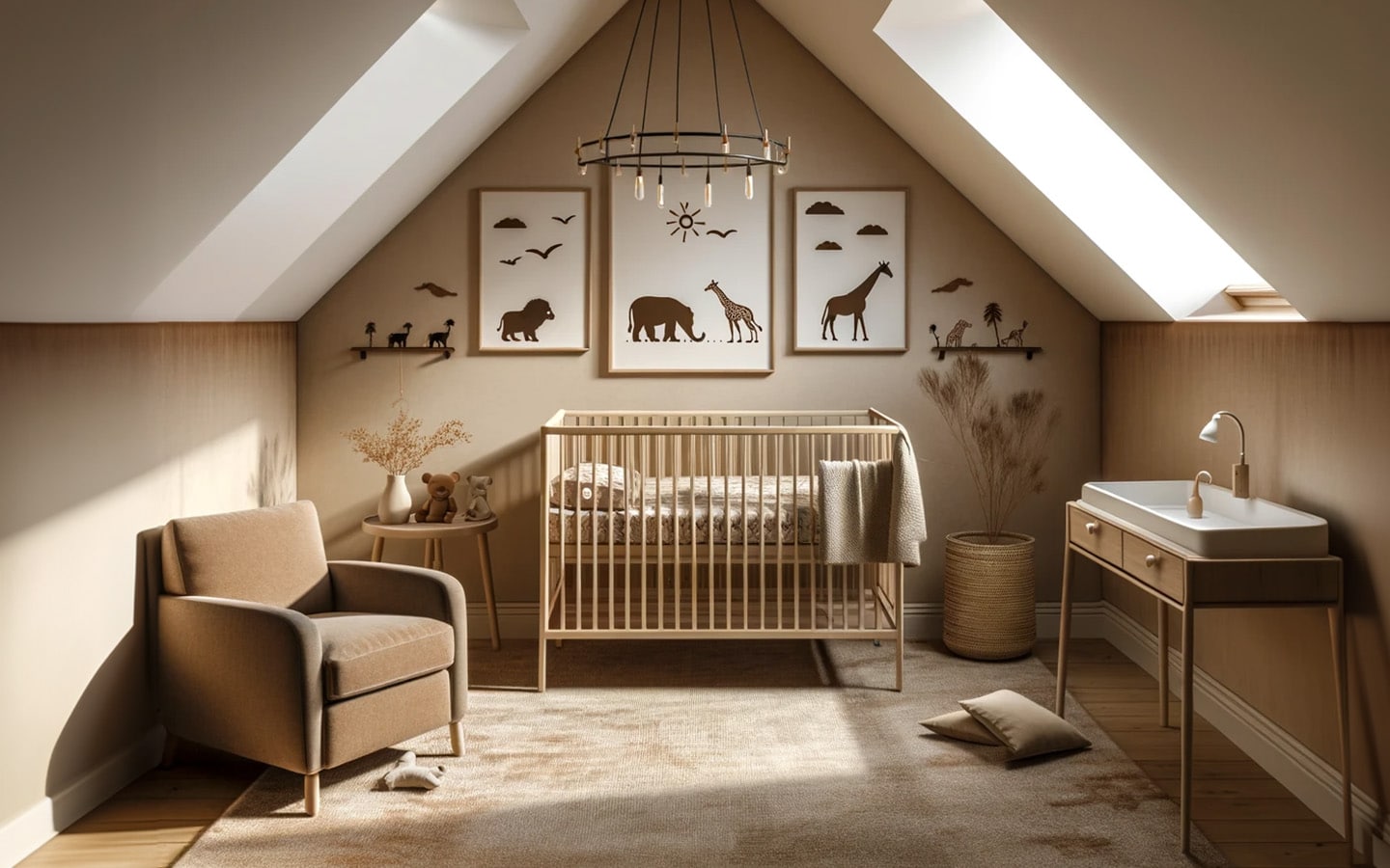 Kleine babykamer met safari thema