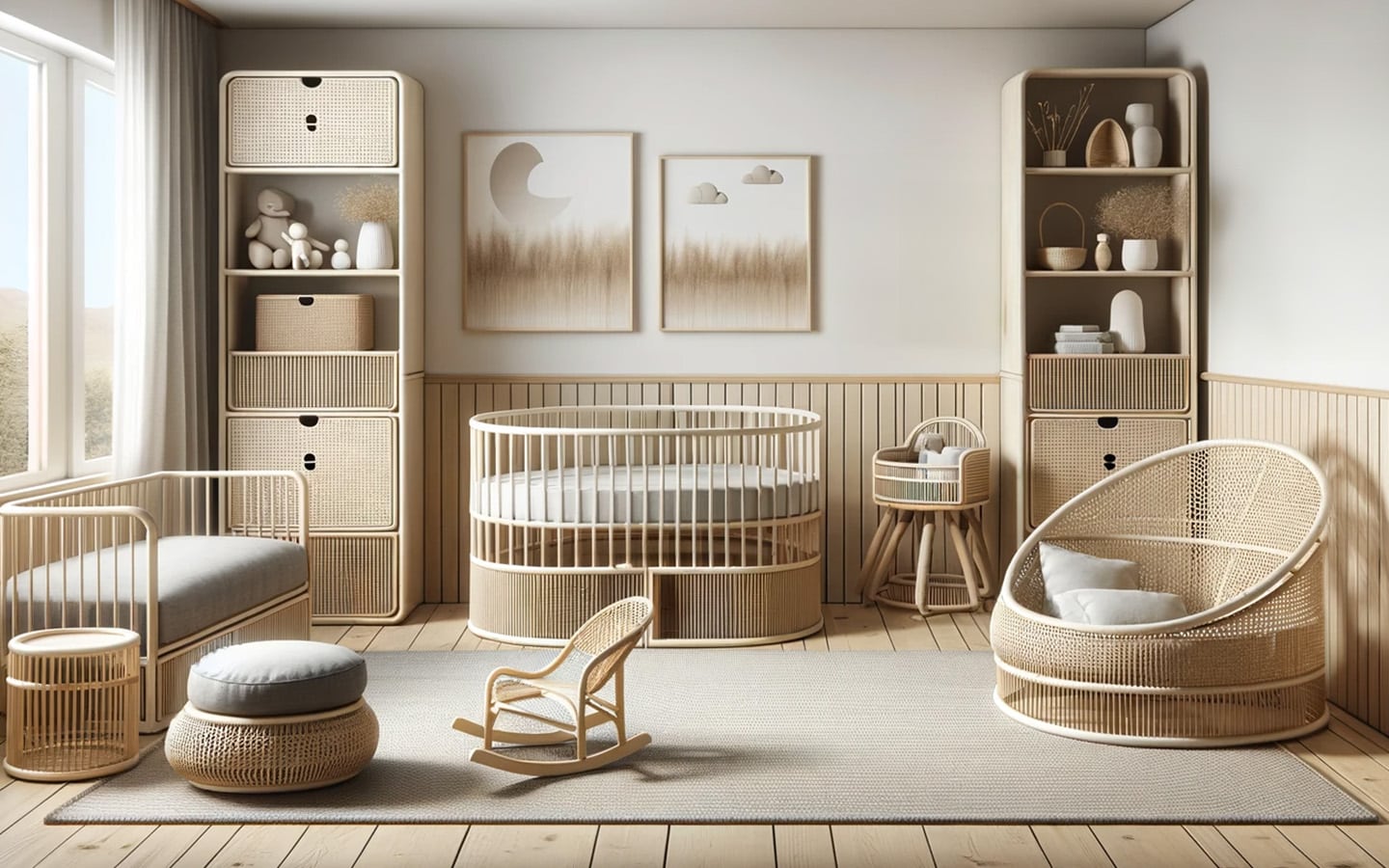 Rotan in babykamer
