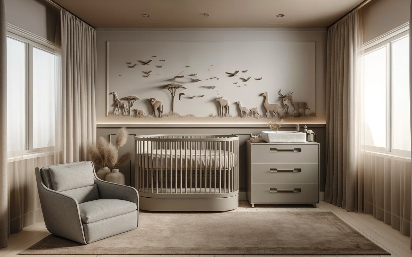 Safari stijl in kamer van baby