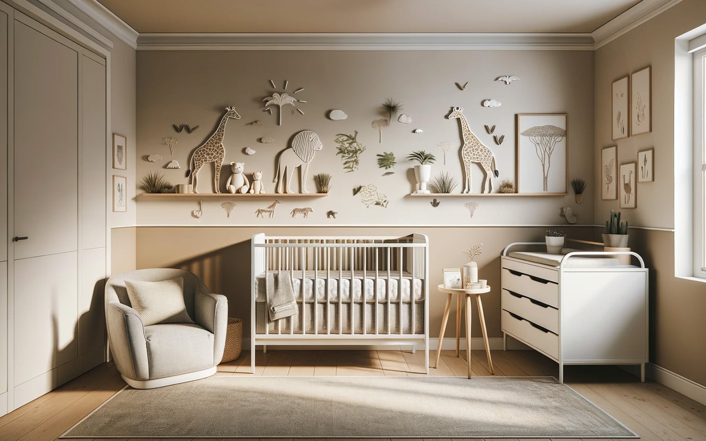 Safari thema in babykamer
