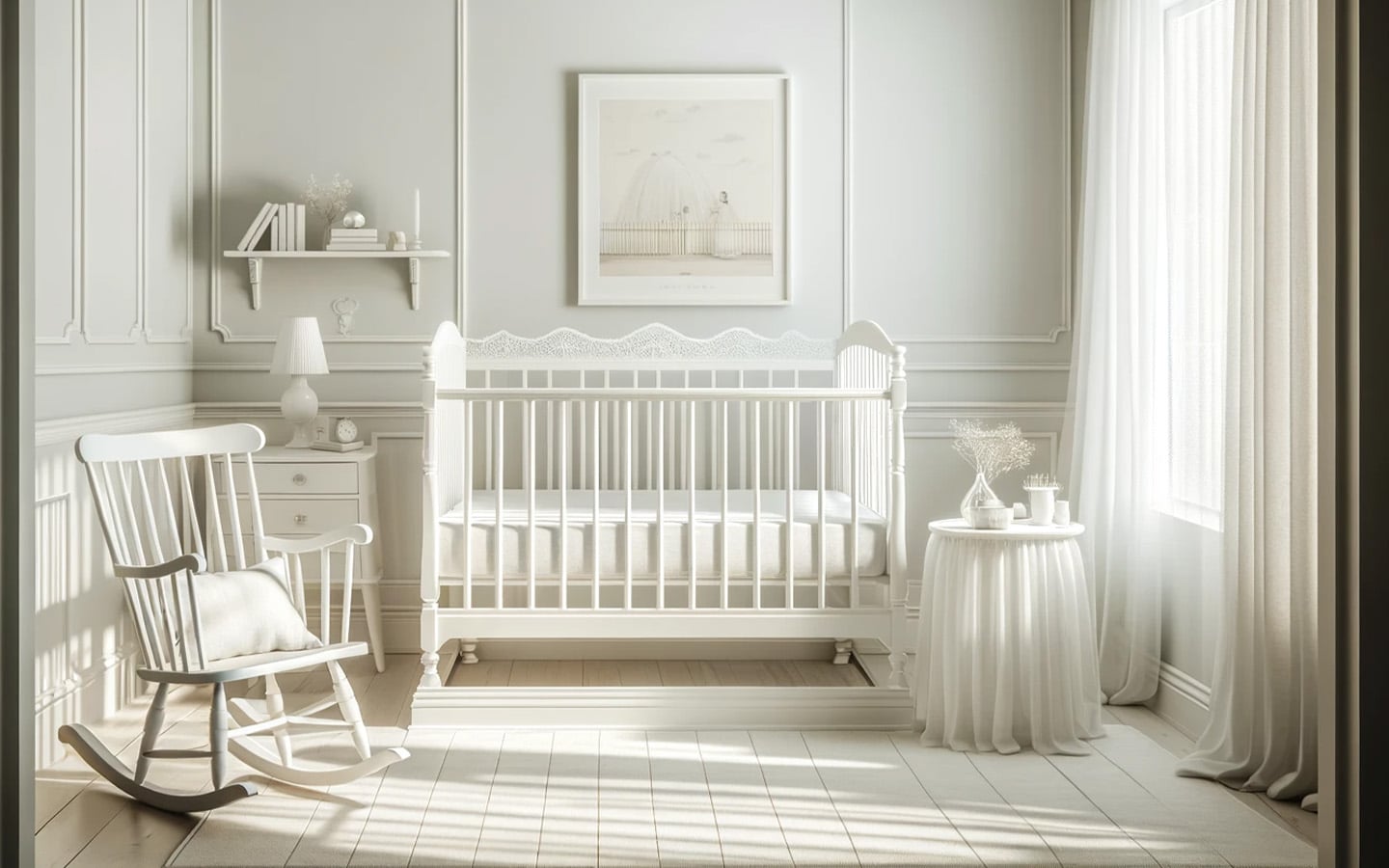 Babykamer vintage wit