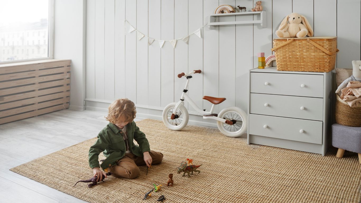 Jute vloerkleed jongen