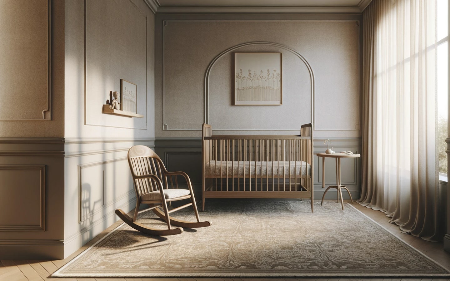 Minimalistische vintage babykamer