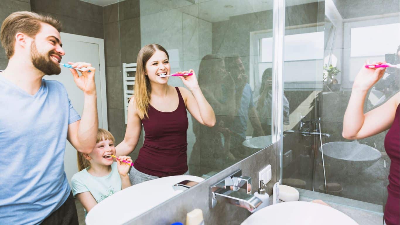 Het goede voorbeeld geven tandenpoetsen